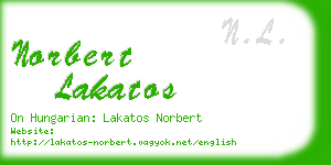 norbert lakatos business card